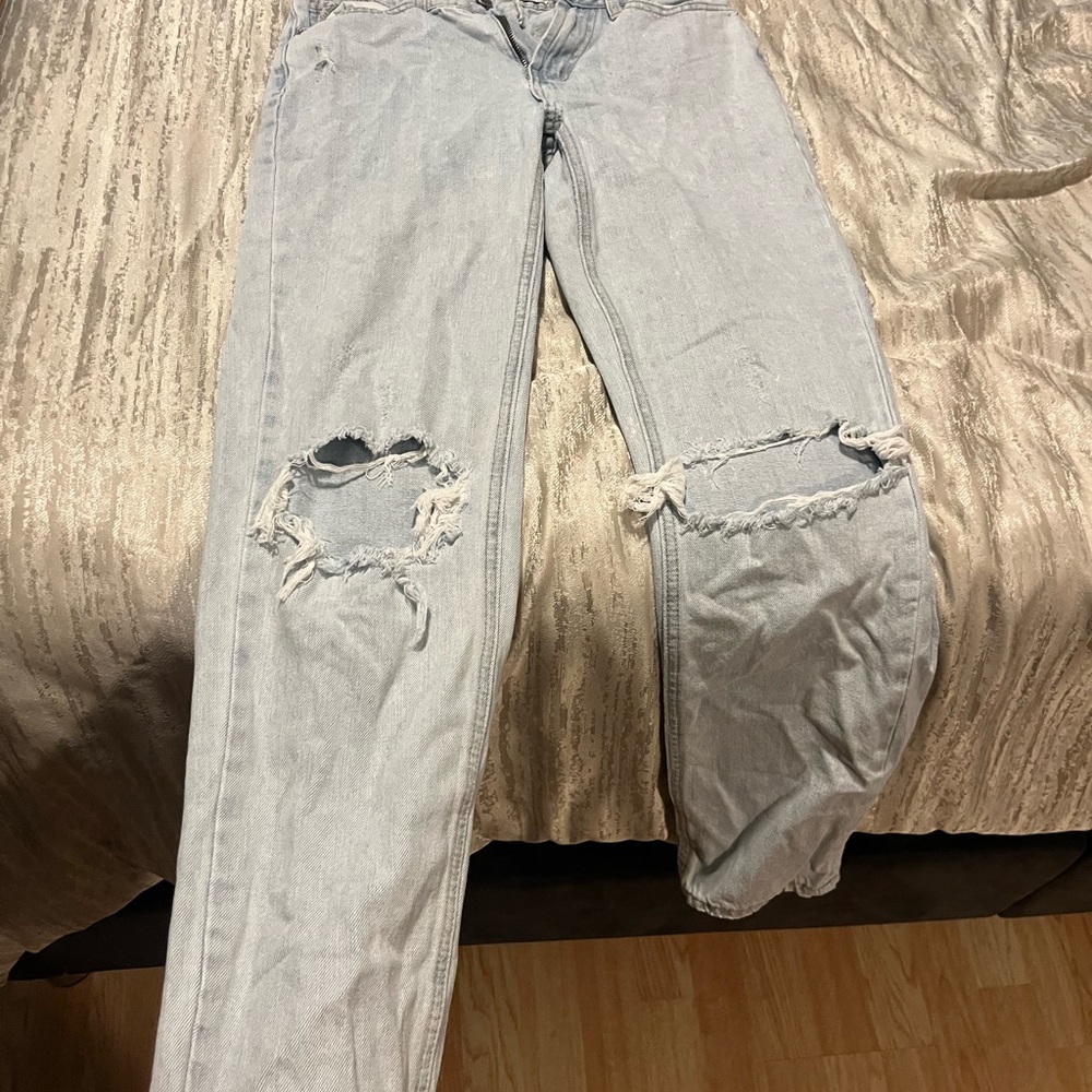 Distressed Light Blue Jeans